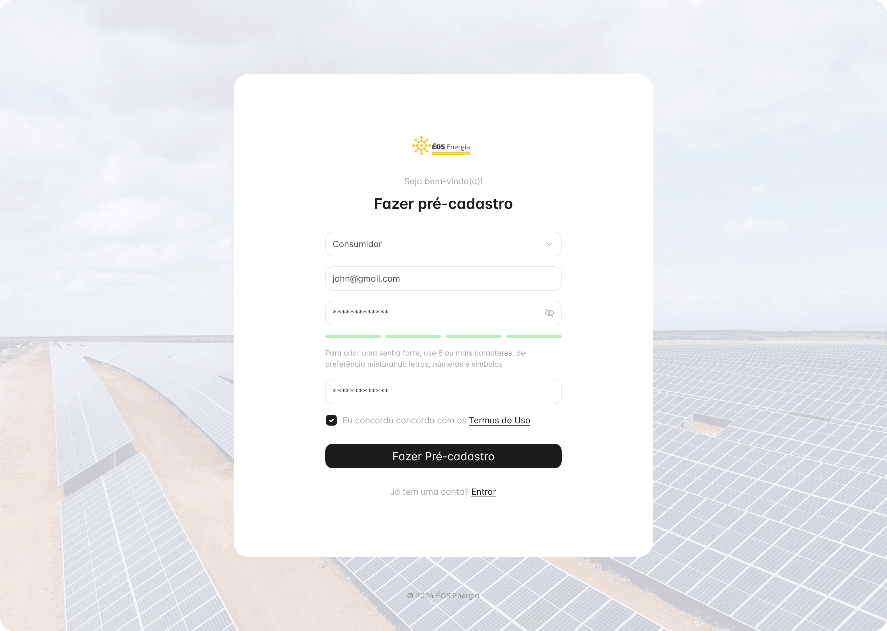 EOS Energia Registration Page